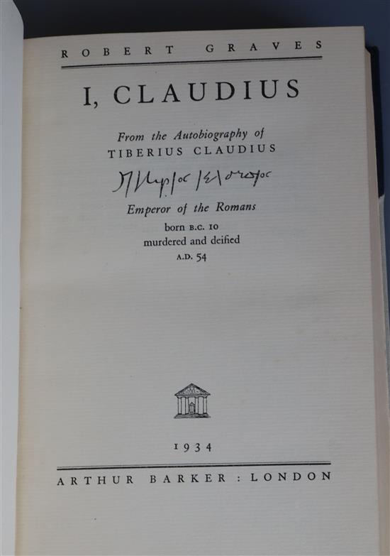 Graves, Robert - I Claudius, 1st edition, 4to, later blue half morocco, with folded table at end,